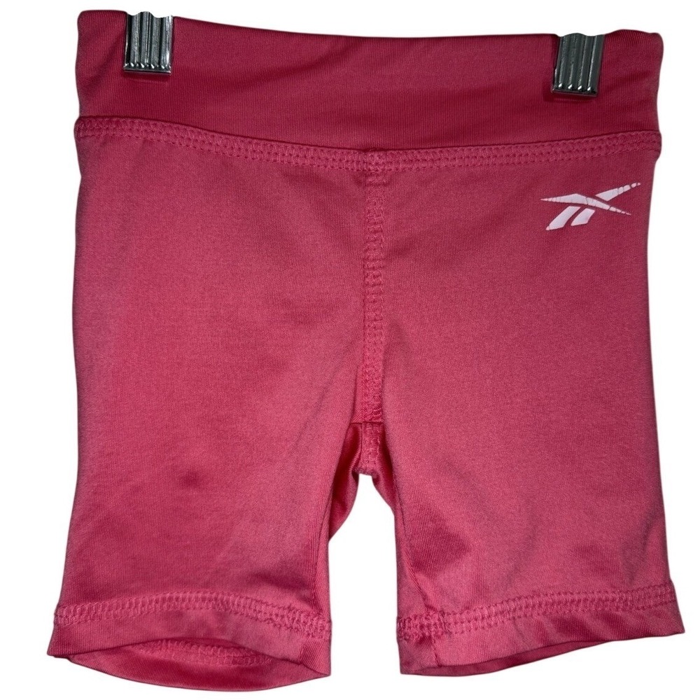 Reebok Kids Toddler Girls Pink Fitted Athletic Shorts Stretch Size 12 Months